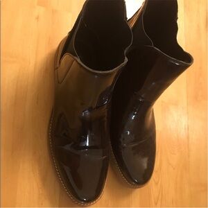 ISO ZARA Black Patent Leather Booties Boots